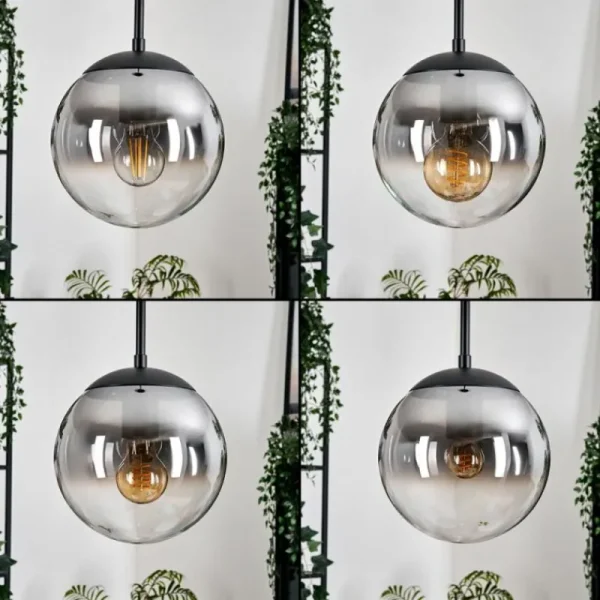hofstein Gastor Suspension, Boule lumineuse 30 cm Clair, Fumé, 3 lumières* Lampes Modernes