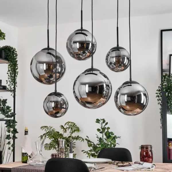 hofstein Gastor Suspension, Boule lumineuse, Suspension Fumé, 6 lumières* Lampes Modernes