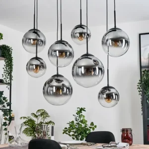 hofstein Gastor Suspension, Boule lumineuse, Suspension Clair, Fumé, 8 lumières* Lampes Modernes
