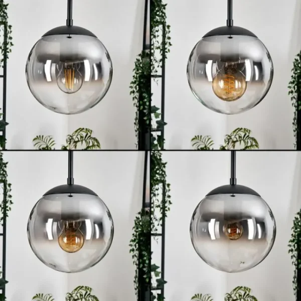 hofstein Gastor Suspension, Boule lumineuse Clair, Fumé, 1 lumière* Lampes Modernes