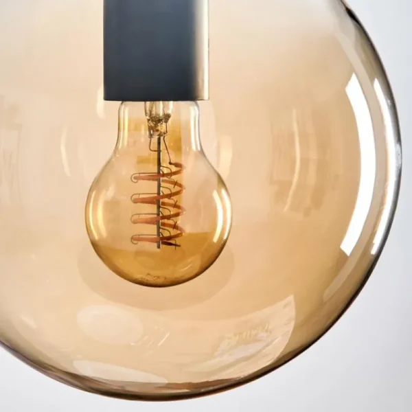 hofstein Gastor Suspension, Boule lumineuse 30 cm Ambre, 3 lumières* Lampes En Verre