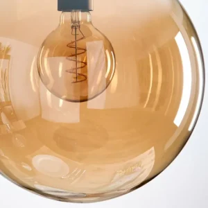 hofstein Gastor Suspension, Boule lumineuse Ambre, 1 lumière* Lampes En Verre