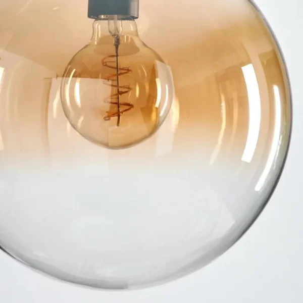 hofstein Gastor Suspension, Boule lumineuse, Suspension 30 cm Ambre, Clair, 3 lumières* Lampes En Verre