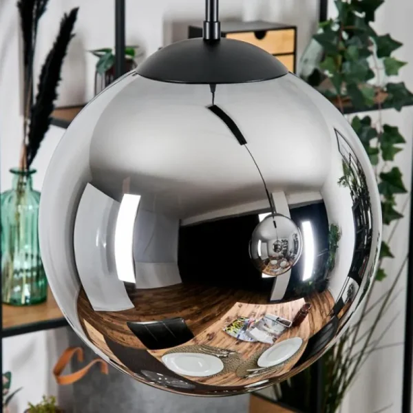 hofstein Gastor Suspension, Boule lumineuse, Suspension Noir, 2 lumières* Lampes Modernes