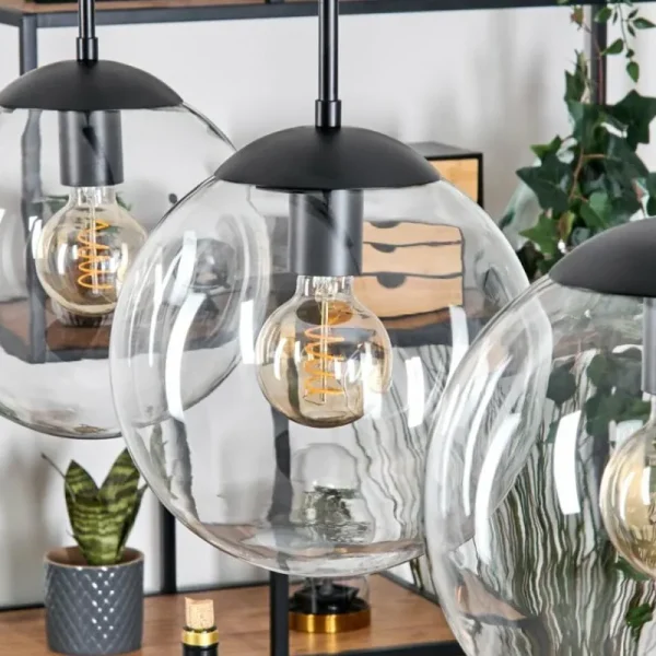 hofstein Gastor Suspension, Boule lumineuse, Suspension Clair, 4 lumières* Lampes En Verre
