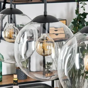 hofstein Gastor Suspension, Boule lumineuse, Suspension Clair, 4 lumières* Lampes En Verre