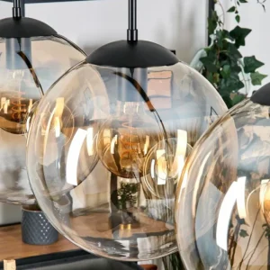 hofstein Gastor Suspension, Boule lumineuse, Suspension Ambre, Clair, 4 lumières* Lampes En Verre