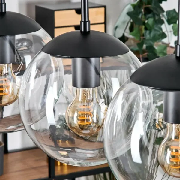hofstein Gastor Suspension, Boule lumineuse, Suspension Clair, 5 lumières* Lampes En Verre