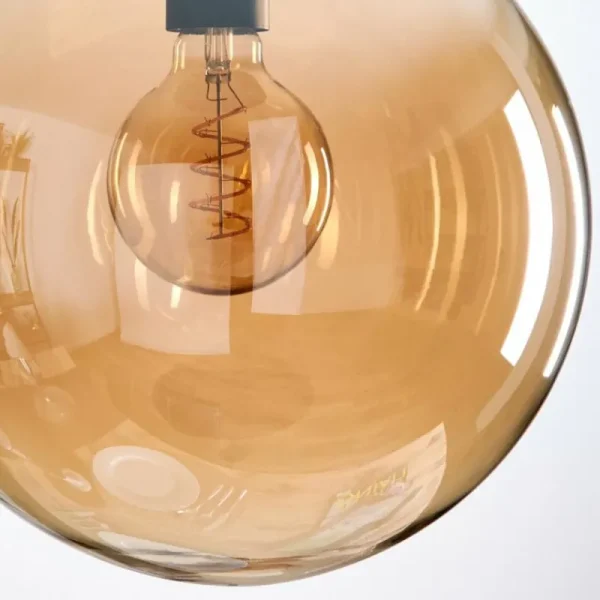 hofstein Gastor Suspension, Boule lumineuse 30 cm Ambre, Clair, Fumé, 3 lumières* Lampes Modernes