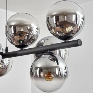 hofstein Gastor Suspension, Boule lumineuse, Suspension Chrome, Clair, Fumé, 10 lumières* Lampes Modernes