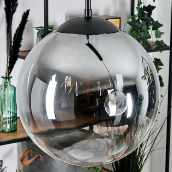 hofstein Gastor Suspension, Boule lumineuse Noir, 2 lumières* Lampes Modernes