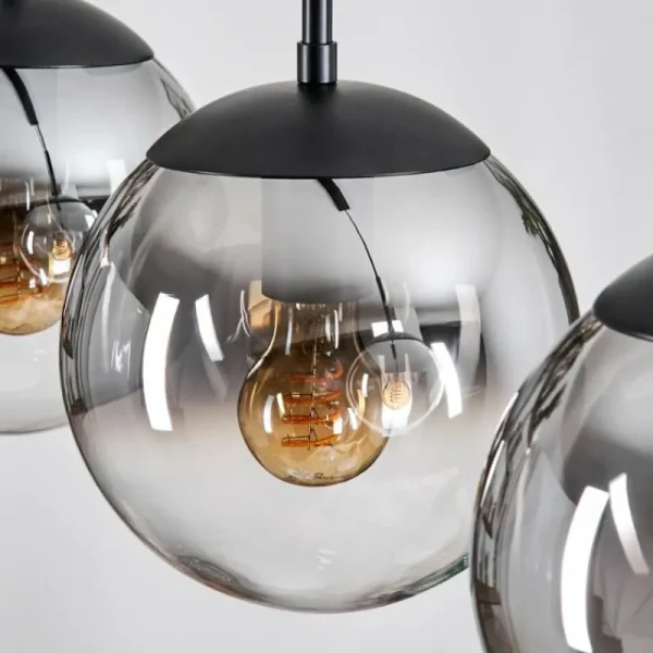 hofstein Gastor Suspension, Boule lumineuse Clair, Fumé, 3 lumières* Lampes Modernes