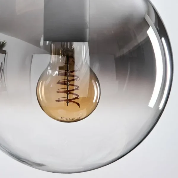 hofstein Gastor Suspension, Boule lumineuse 30 cm Clair, Fumé, 3 lumières* Lampes Modernes