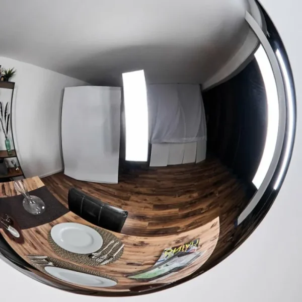 hofstein Gastor Suspension, Boule lumineuse 30 cm Chrome, Fumé, 3 lumières* Lampes Modernes