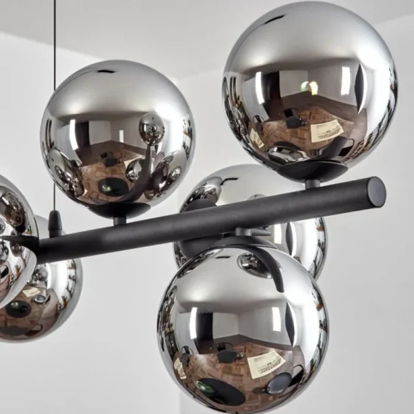 hofstein Gastor Suspension, Boule lumineuse, Suspension Chrome, Fumé, 10 lumières* Lampes Modernes