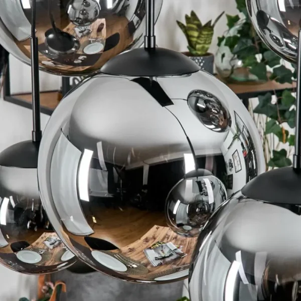 hofstein Gastor Suspension, Boule lumineuse, Suspension Fumé, 6 lumières* Lampes Modernes