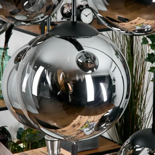 hofstein Gastor Suspension, Boule lumineuse, Suspension Fumé, 8 lumières* Lampes Modernes