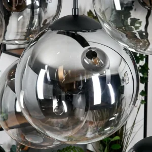 hofstein Gastor Suspension, Boule lumineuse, Suspension Clair, Fumé, 8 lumières* Lampes Modernes