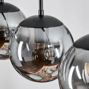 hofstein Gastor Suspension, Boule lumineuse Clair, Fumé, 3 lumières* Lampes Modernes