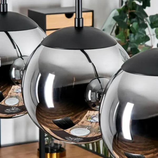 hofstein Gastor Suspension, Boule lumineuse, Suspension Chrome, Fumé, 4 lumières* Lampes Modernes