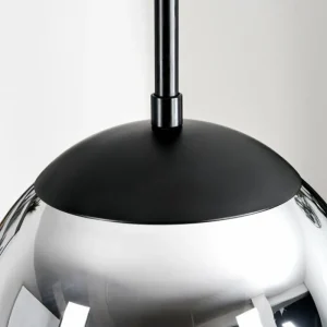 hofstein Gastor Suspension, Boule lumineuse Chrome, Fumé, 3 lumières* Lampes Modernes