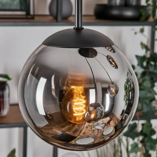 hofstein Gastor Suspension, Boule lumineuse, Suspension Fumé, 5 lumières* Lampes Modernes