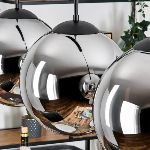 hofstein Gastor Suspension, Boule lumineuse, Suspension Chrome, Fumé, 4 lumières* Lampes Modernes