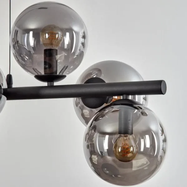 hofstein Gastor Suspension, Boule lumineuse, Suspension Fumé, 8 lumières* Lampes Modernes