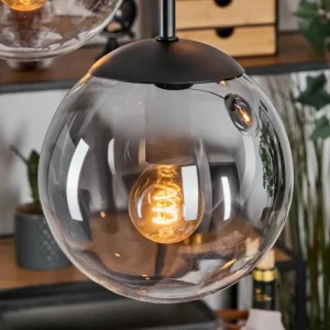 hofstein Gastor Suspension, Boule lumineuse, Suspension Ambre, Clair, Fumé, 5 lumières* Lampes Modernes