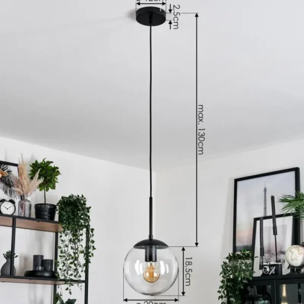 hofstein Gastor Suspension, Boule lumineuse Clair, 1 lumière* Lampes En Verre