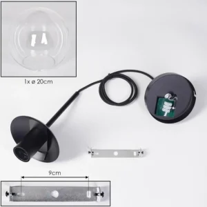 hofstein Gastor Suspension, Boule lumineuse Clair, 1 lumière* Lampes En Verre