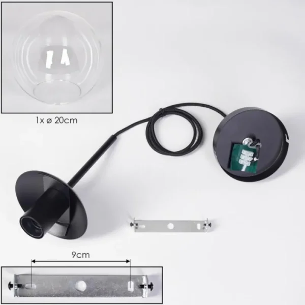 hofstein Gastor Suspension, Boule lumineuse Clair, 1 lumière* Lampes En Verre