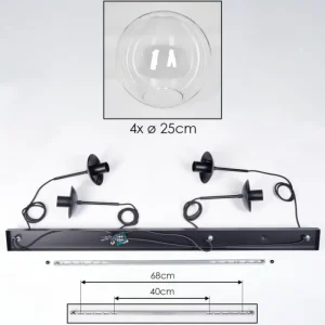 hofstein Gastor Suspension, Boule lumineuse, Suspension Clair, 4 lumières* Lampes En Verre