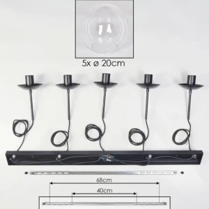 hofstein Gastor Suspension, Boule lumineuse, Suspension Clair, 5 lumières* Lampes En Verre