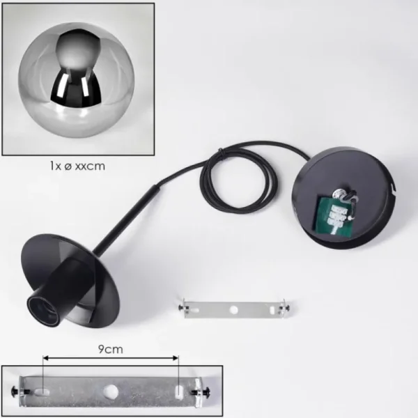 hofstein Gastor Suspension, Boule lumineuse 30 cm Fumé, 1 lumière* Lampes Modernes