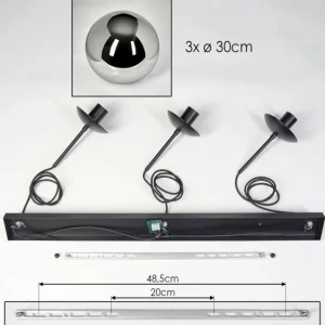 hofstein Gastor Suspension, Boule lumineuse, Suspension Chrome, Fumé, 3 lumières* Lampes Modernes