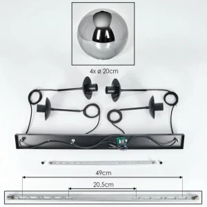 hofstein Gastor Suspension, Boule lumineuse, Suspension Fumé, 4 lumières* Lampes Modernes