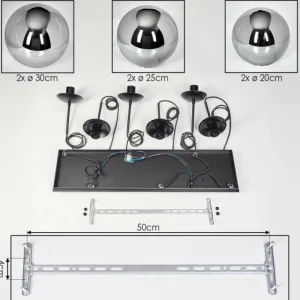 hofstein Gastor Suspension, Boule lumineuse, Suspension Fumé, 6 lumières* Lampes Modernes