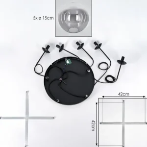 hofstein Gastor Suspension, Boule lumineuse, Suspension Clair, Fumé, 5 lumières* Lampes Modernes