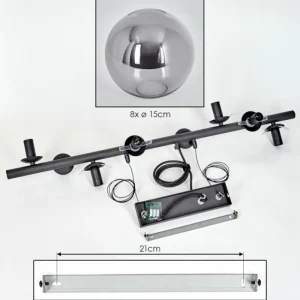 hofstein Gastor Suspension, Boule lumineuse, Suspension Fumé, 8 lumières* Lampes Modernes