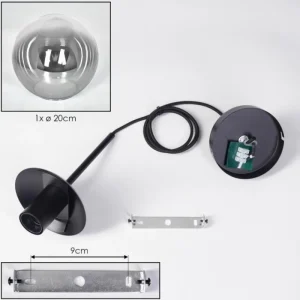 hofstein Gastor Suspension, Boule lumineuse Clair, Fumé, 1 lumière* Lampes Modernes