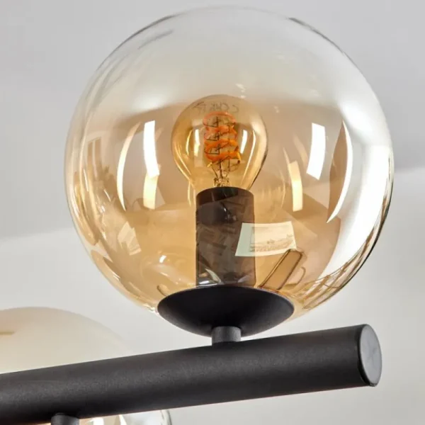 hofstein Gastor Suspension, Boule lumineuse, Suspension Ambre, Clair, 10 lumières* Lampes En Verre
