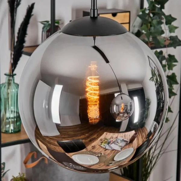 hofstein Gastor Suspension, Boule lumineuse, Suspension Noir, 2 lumières* Lampes Modernes