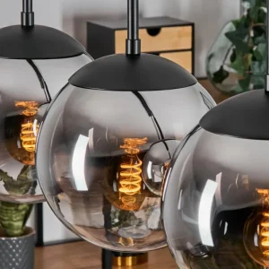 hofstein Gastor Suspension, Boule lumineuse, Suspension Chrome, Fumé, 4 lumières* Lampes Modernes