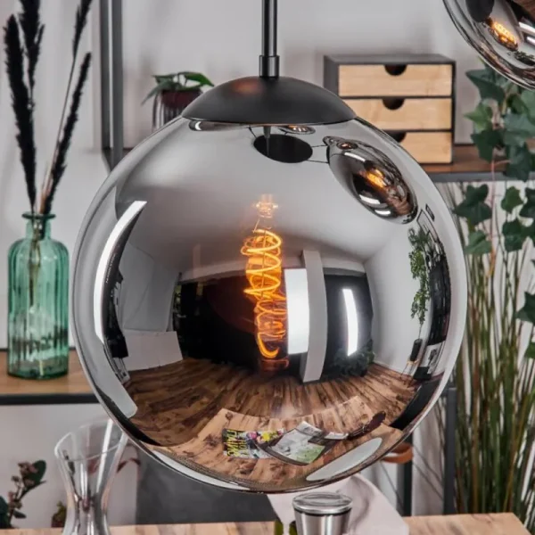 hofstein Gastor Suspension, Boule lumineuse 45 cm Noir, 5 lumières* Lampes Modernes