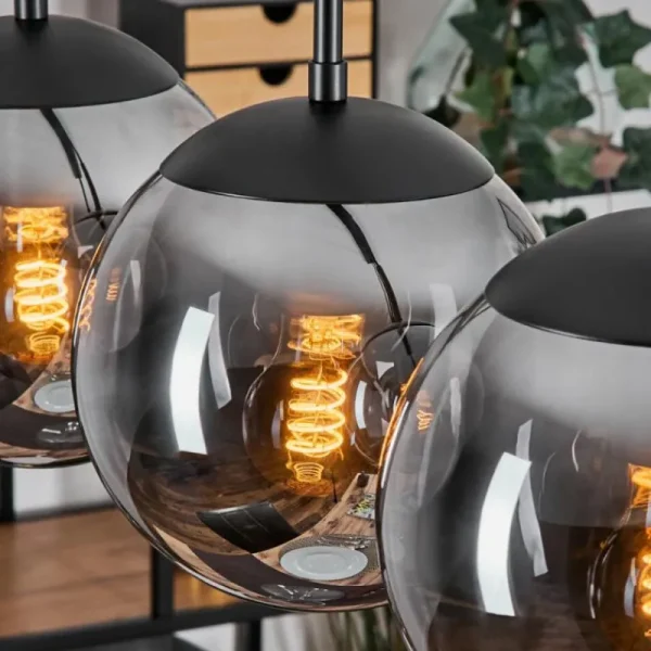 hofstein Gastor Suspension, Boule lumineuse, Suspension Fumé, 4 lumières* Lampes Modernes