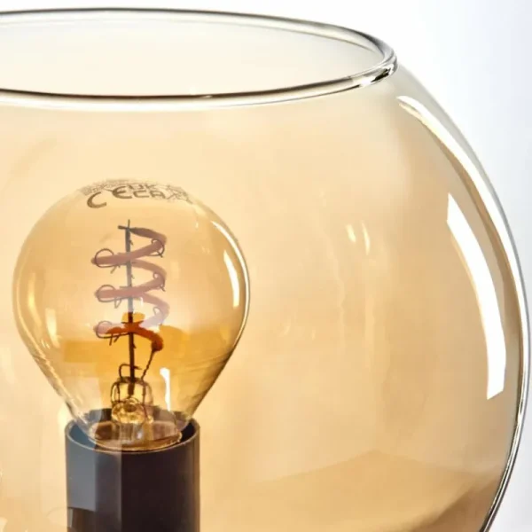 hofstein Gastor Suspension, Boule lumineuse, Suspension Ambre, Chrome, Fumé, 10 lumières* Lampes Modernes