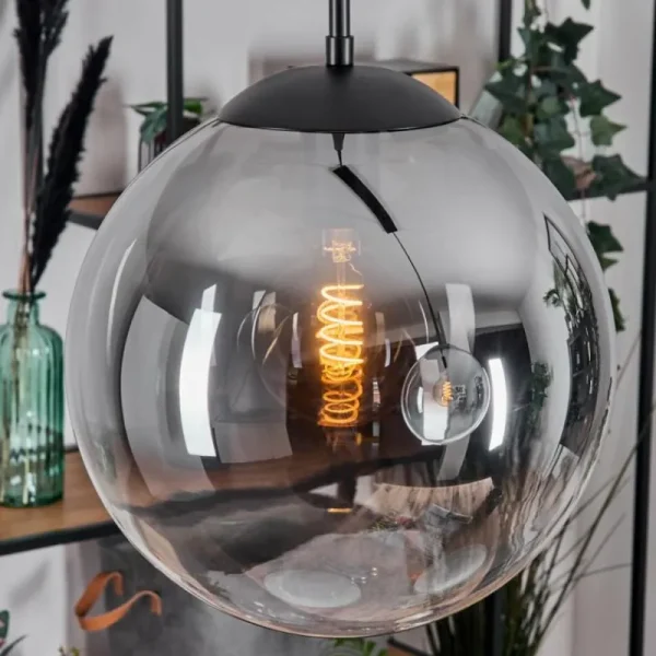 hofstein Gastor Suspension, Boule lumineuse Noir, 2 lumières* Lampes Modernes