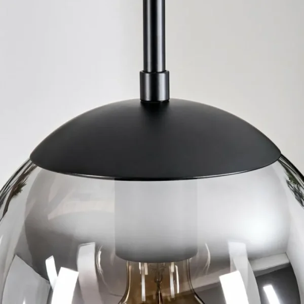 hofstein Gastor Suspension, Boule lumineuse 30 cm Clair, Fumé, 3 lumières* Lampes Modernes