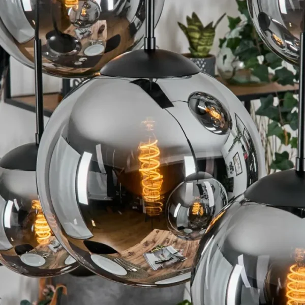 hofstein Gastor Suspension, Boule lumineuse, Suspension Fumé, 6 lumières* Lampes Modernes